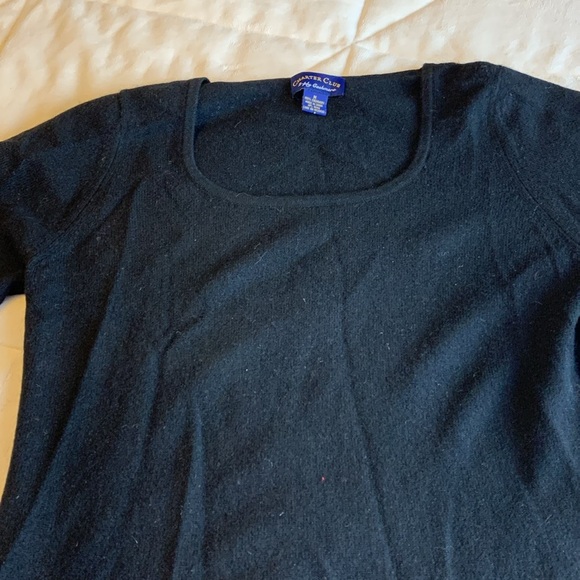 Women’s Charter Club black 100% 2 Ply Cashmere Sweater Size M - Picture 3 of 9